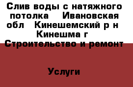 - Слив воды с натяжного потолка. - Ивановская обл., Кинешемский р-н, Кинешма г. Строительство и ремонт » Услуги   